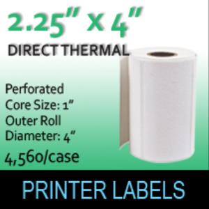 Direct Thermal Labels 2.25" x 4" Perf